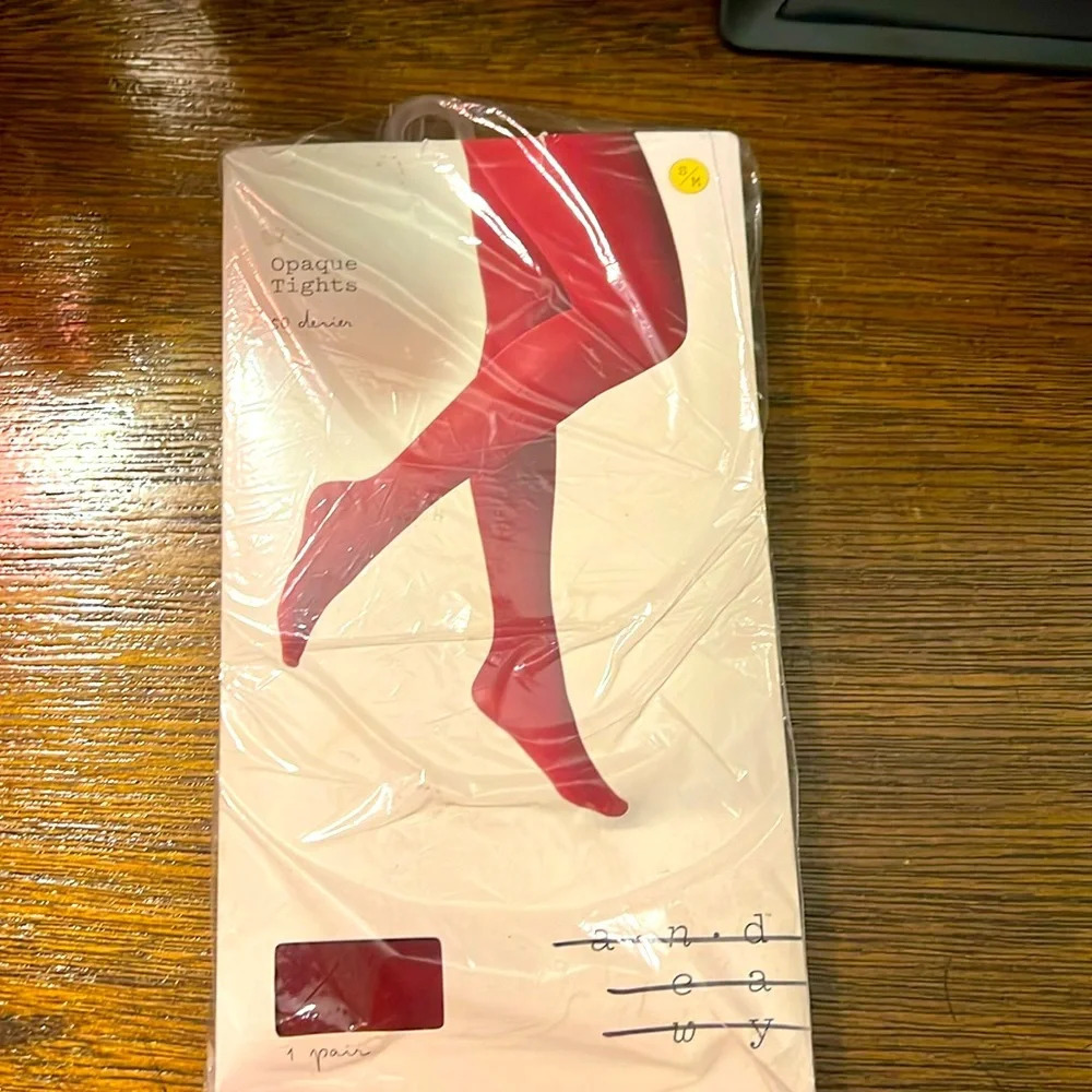 NEW A New Day Women’s Opaque Tights Red Size S/M